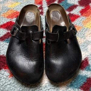 Birkenstock Black Leather Mules